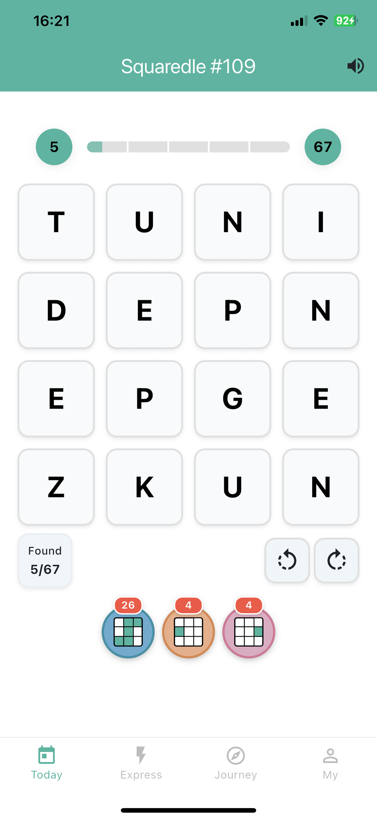 Squaredle 文字解謎遊戲